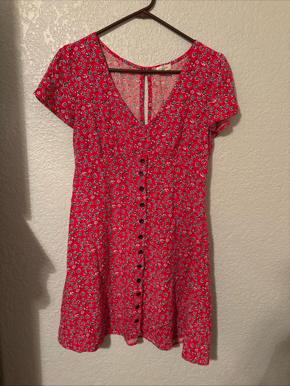 Mason & Belle Red Dress Small Flowers Sz Medium Babydoll CottageCore Country